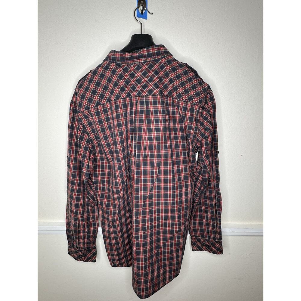 Tommy Hilfiger Big Logo Trim Fit Long Sleeve Button Up Shirt Men’s red Blue XL - Picture 7 of 12